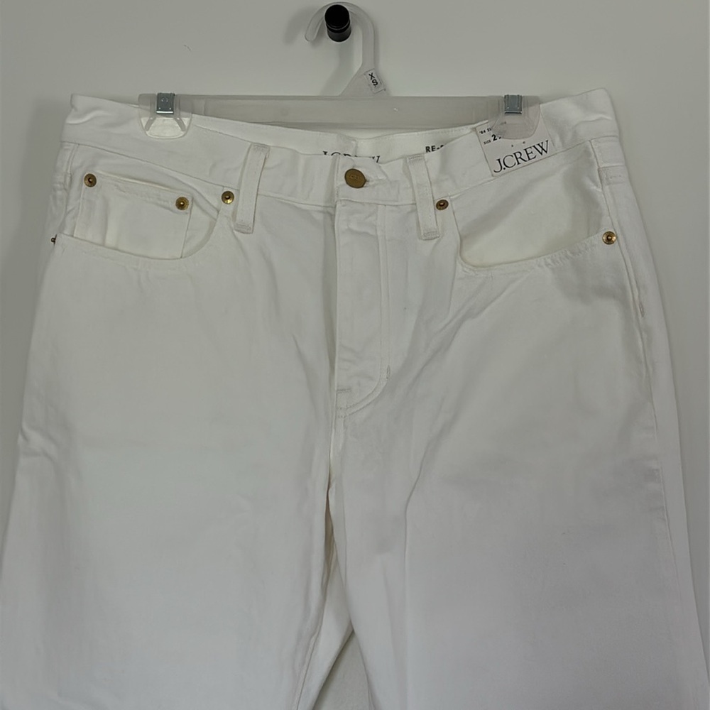 NWT J. Crew Mid Rise Straight Leg Relaxed Slouchy 1984 Rigid White Denim Jeans - Picture 4 of 10